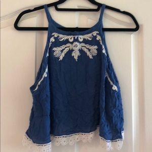 NWT Embroidered Crop Top